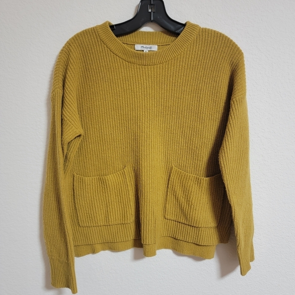 Madewell Mustard Yellow Sweater with Pockets